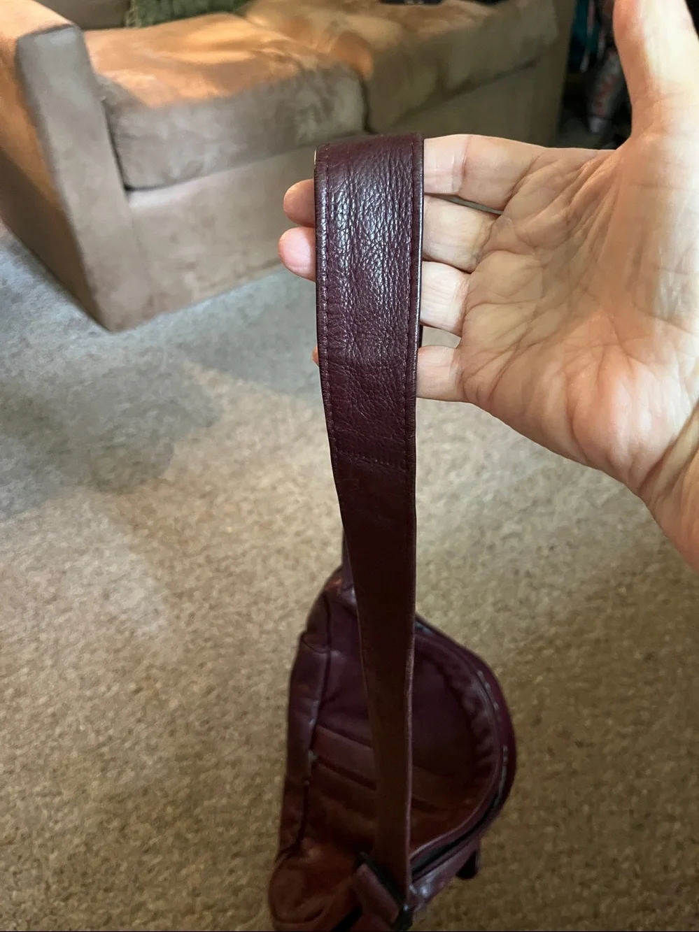 Vintage AmeriBag Healthy Back Bag  tear-drop shape leather.